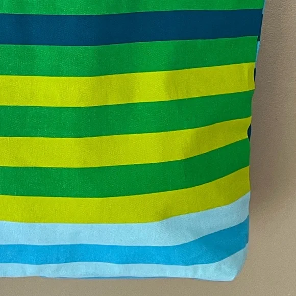 Striped Blue, Green and Yellow Tote Bag By Old Navy - Picture 5 of 13
